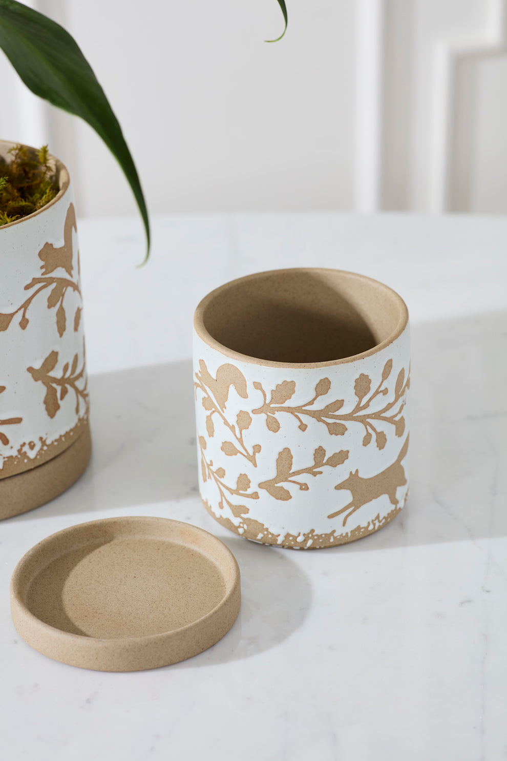 Foxtail Pot with Saucer Set of 4 By Accent Decor | Planters, Troughs & Cachepots | Modishstore - 3