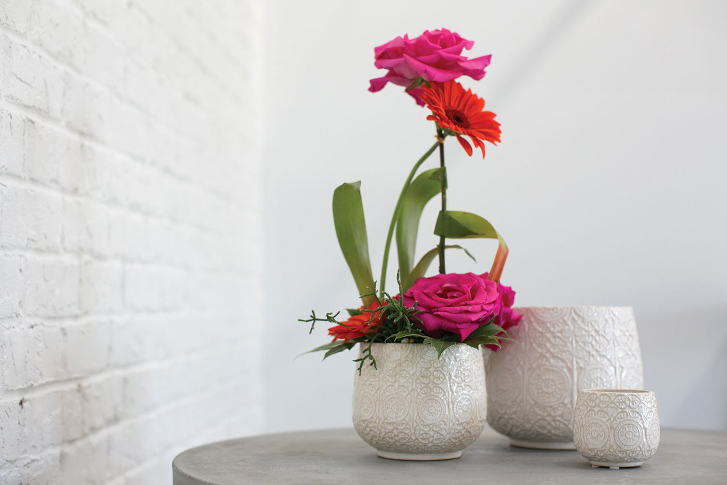 Francis Pot Set of 8 By Accent Decor | Planters, Troughs & Cachepots | Modishstore - 3