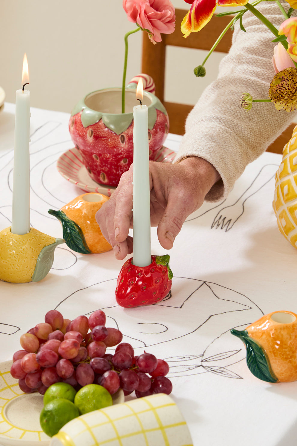 Fresh Fruit Candleholder Set of 8 By Accent Decor | Candle Holders | Modishstore - 1