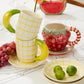 Fresh Fruit Mug with Saucer Set of 4 By Accent Decor | Stands | Modishstore - 1