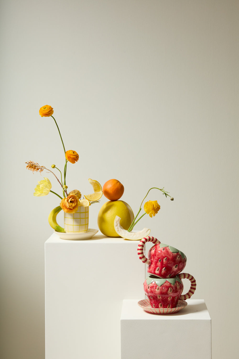 Fresh Fruit Mug with Saucer Set of 4 By Accent Decor | Stands | Modishstore - 4