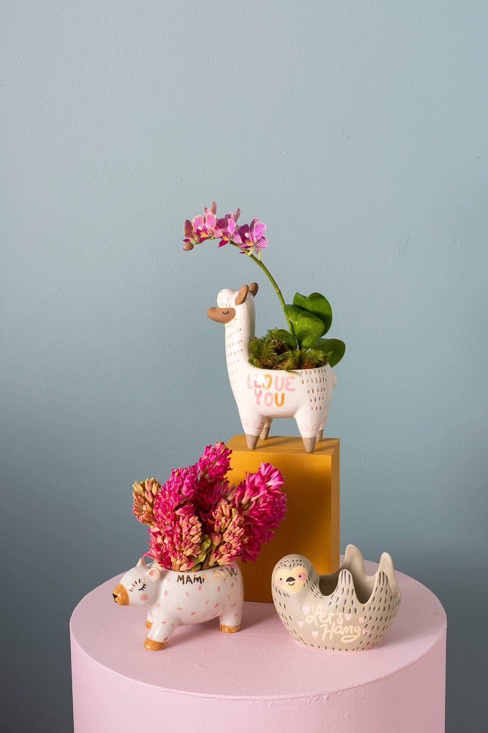 Fuzzy Feelings Collection Set of 4 By Accent Decor | Planters, Troughs & Cachepots | Modishstore - 1