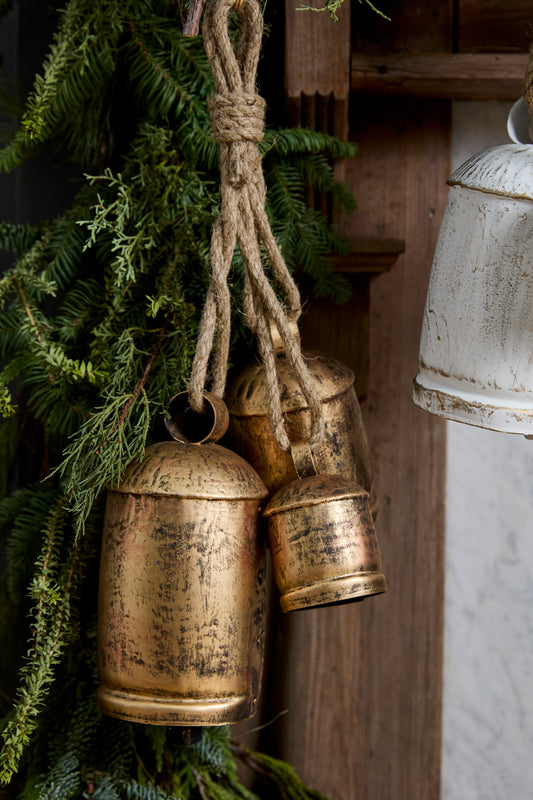 Gathered Hanging Bells Set of 2 By Accent Decor | Decor | Modishstore - 1
