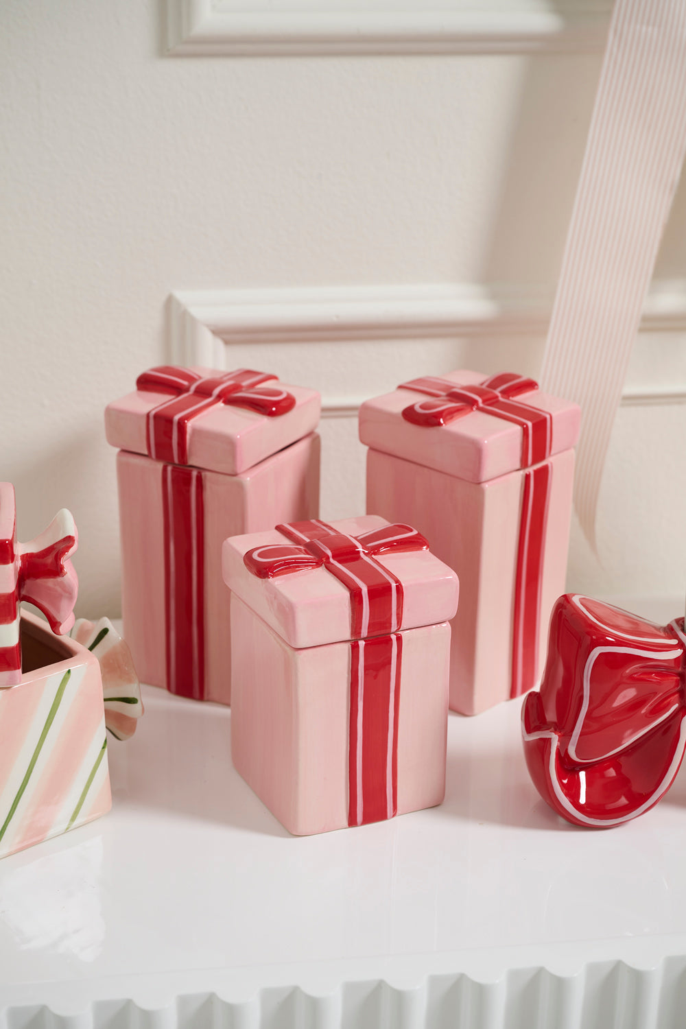 Giftbox Canister Set of 4 By Accent Decor | Planters, Troughs & Cachepots | Modishstore - 3