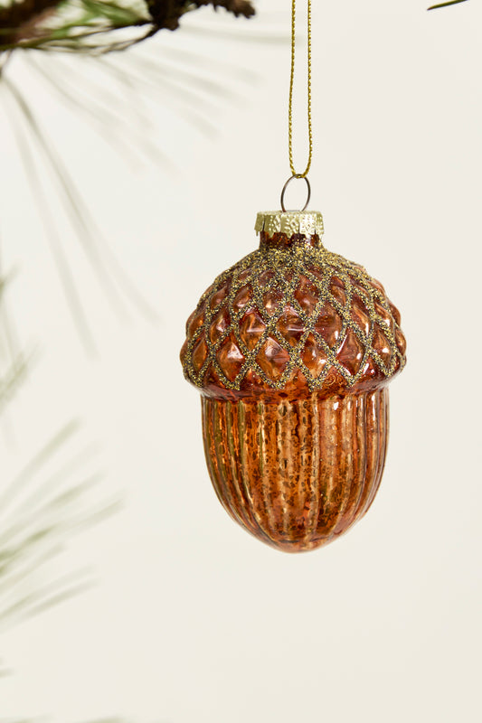 Gilded Acorn Ornament Set of 8 By Accent Decor | Ornaments | Modishstore - 1