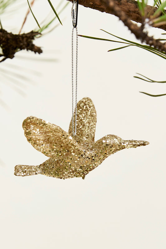 Glittered Bird Ornament Set of 8 By Accent Decor | Ornaments | Modishstore - 1