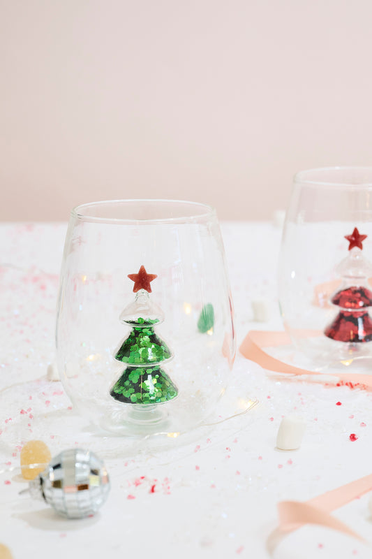 Glitter Tree Drinkware Set of 4 By Accent Decor | Planters, Troughs & Cachepots | Modishstore - 1