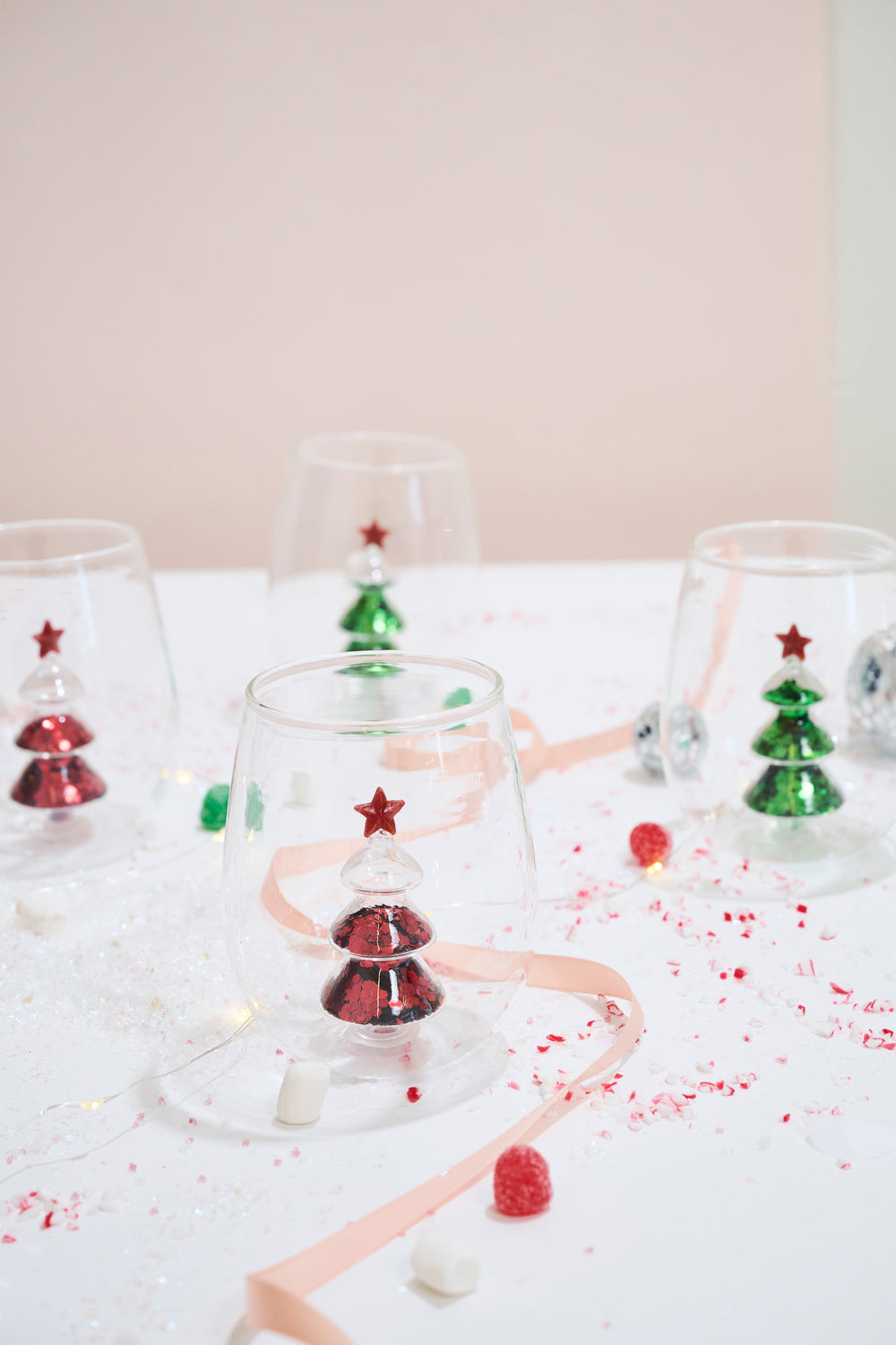 Glitter Tree Drinkware Set of 4 By Accent Decor | Planters, Troughs & Cachepots | Modishstore - 4