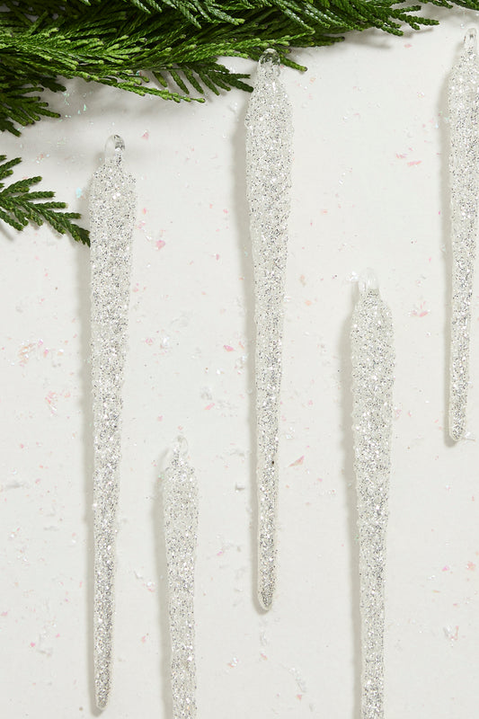 Glitzy Icicle Ornament - Set of 12 By Accent Decor | Ornaments | Modishstore - 1