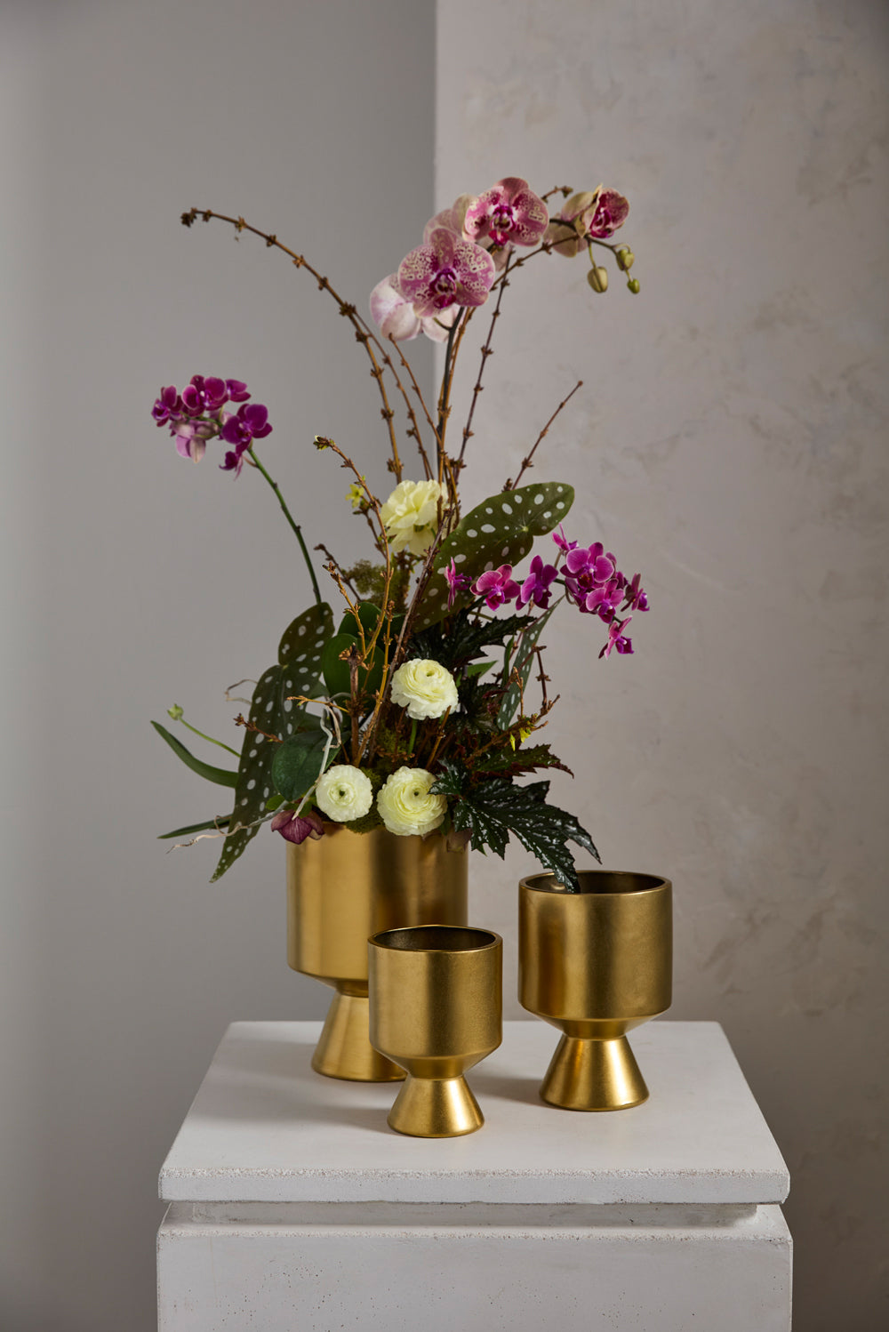 Gold De Vil Pot Set of 4 By Accent Decor | Stands | Modishstore - 4