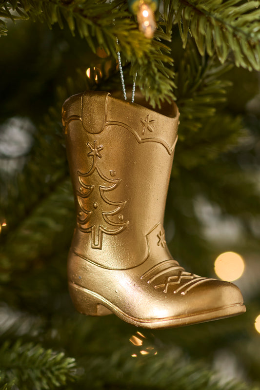 Golden Boot Ornament Set of 8 By Accent Decor | Ornaments | Modishstore - 1