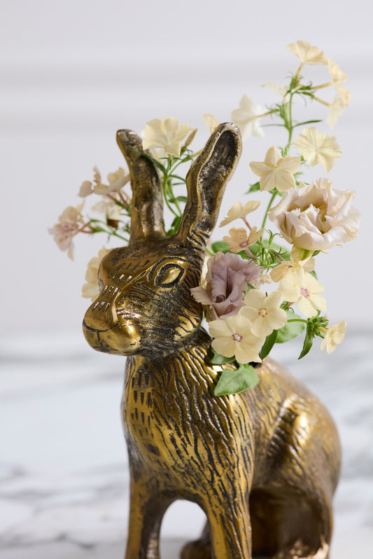 Golden Hare Vase Set of 2 By Accent Decor | Vases | Modishstore - 1