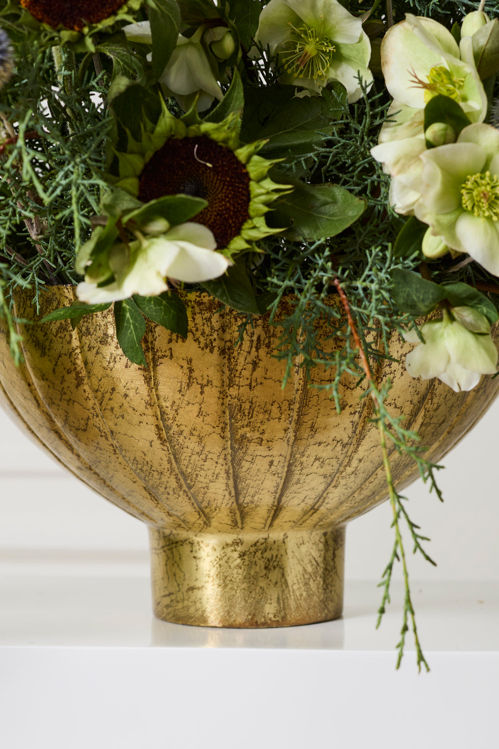 Golden Shine Footed Bowl Set of 2 By Accent Decor | Decorative Bowls | Modishstore - 1