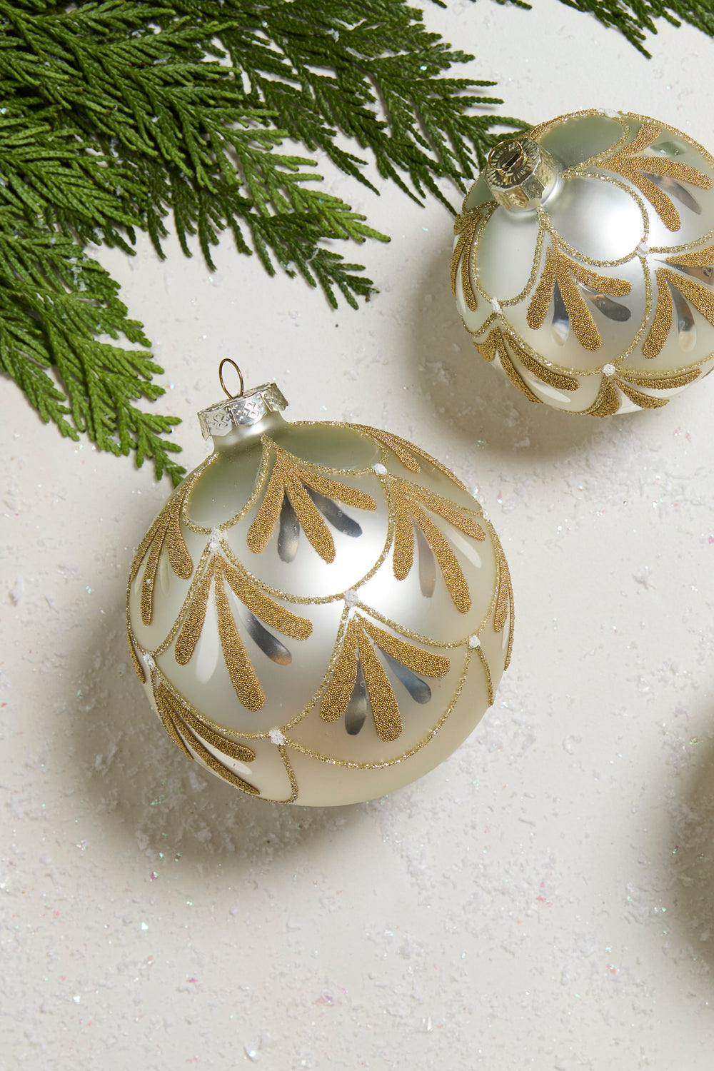 Gold Petal Ornament Set of 8 By Accent Decor | Ornaments | Modishstore - 1
