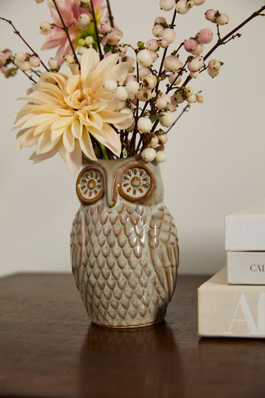 Great Grey Owl Budvase Set of 8 By Accent Decor | Vases | Modishstore - 1
