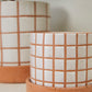 Grid Line Pot with Saucer Set of 4 By Accent Decor | Planters, Troughs & Cachepots | Modishstore - 1