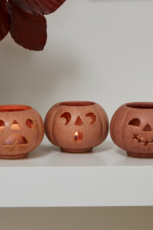 Grinning Pumpkins Votive - Set of 6 By Accent Decor | Planters, Troughs & Cachepots | Modishstore - 1