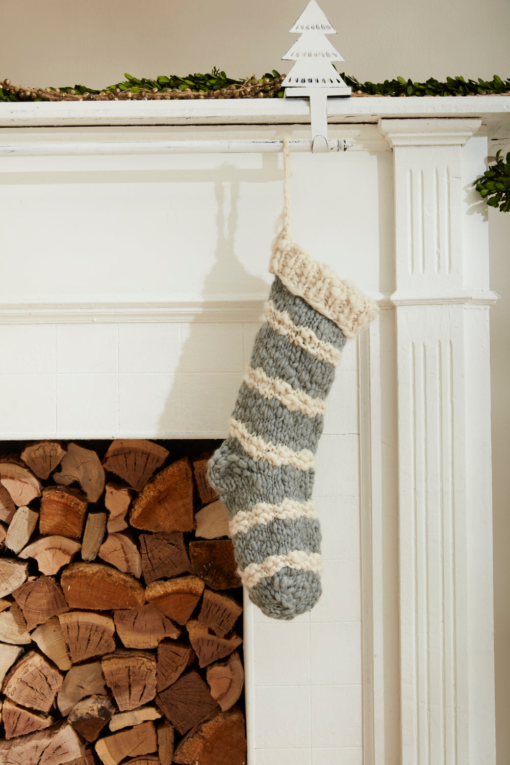 Hand Knit Stocking Set of 2 By Accent Decor | Decor | Modishstore - 2