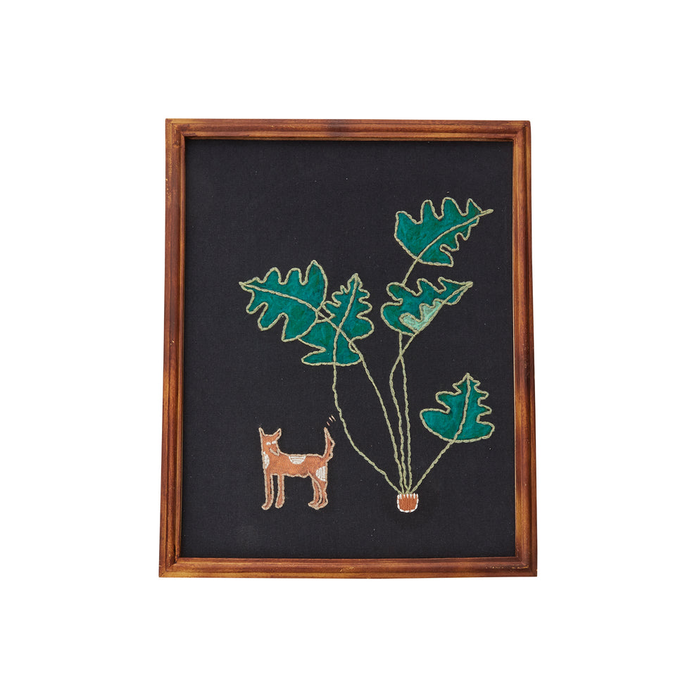 Happy Dog Embroidered Wall Art By Accent Decor | Wall Art | Modishstore - 3