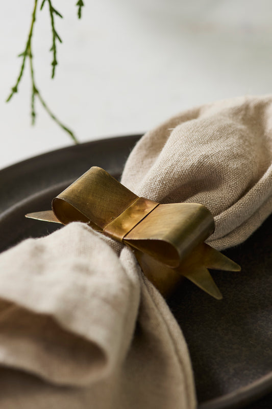 Hattie Bow Napkin Ring Set of 8 By Accent Decor | Planters, Troughs & Cachepots | Modishstore - 1