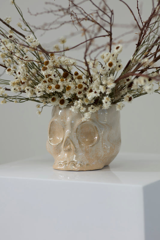 Haunting Skull Pot Set of 2 By Accent Decor | Planters, Troughs & Cachepots | Modishstore - 1