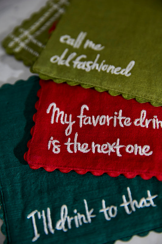Holiday Spirit Cocktail Napkin Set of 8 By Accent Decor | Planters, Troughs & Cachepots | Modishstore - 1