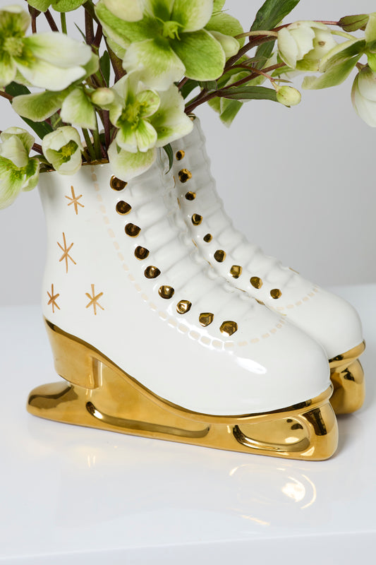 Ice Skate Planter Set of 2 By Accent Decor | Planters, Troughs & Cachepots | Modishstore - 1