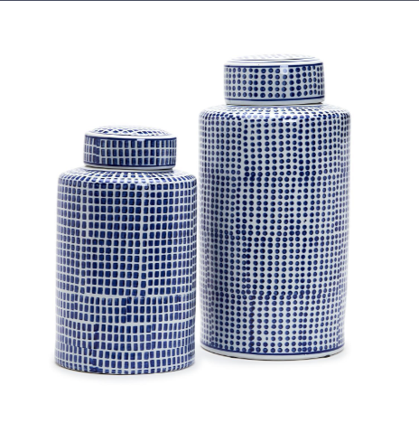 Blue/White Covered Jar Set Of 4 - Thumbnail 3