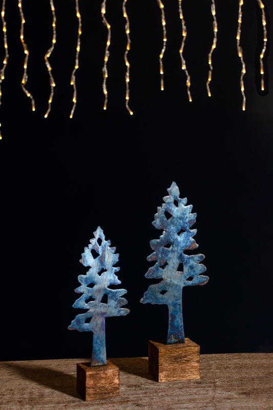 Indigo Night Tree Set of 8 By Accent Decor | Decor | Modishstore - 1