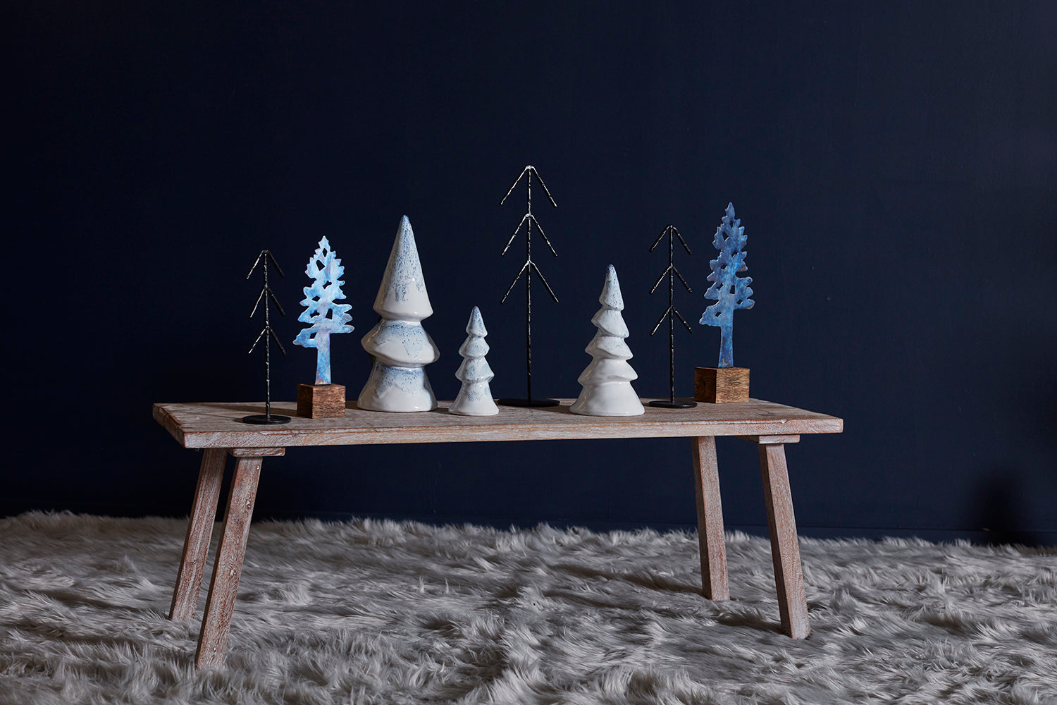 Indigo Night Tree Set of 8 By Accent Decor | Decor | Modishstore - 4
