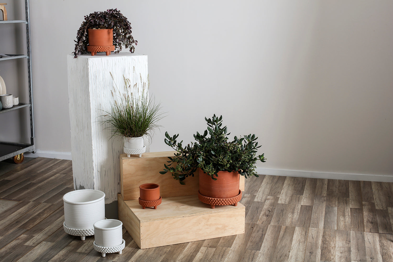 Jane Footed Pot Set of 4 By Accent Decor | Planters, Troughs & Cachepots | Modishstore - 3