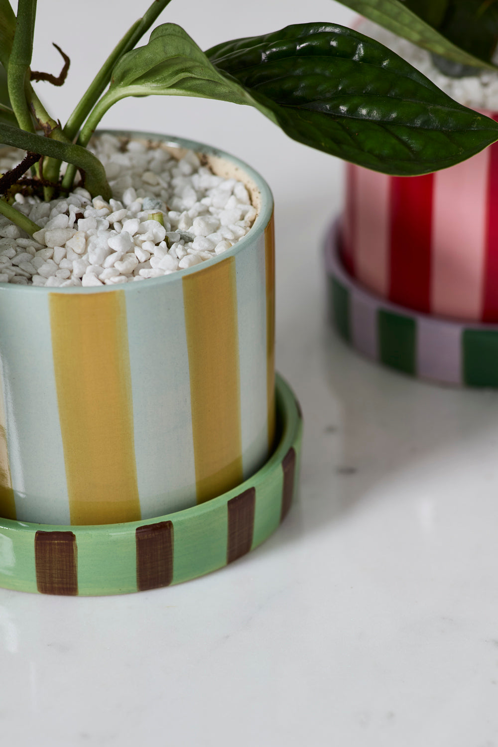 Joyelle Pot with Saucer Set of 4 By Accent Decor | Planters, Troughs & Cachepots | Modishstore - 1