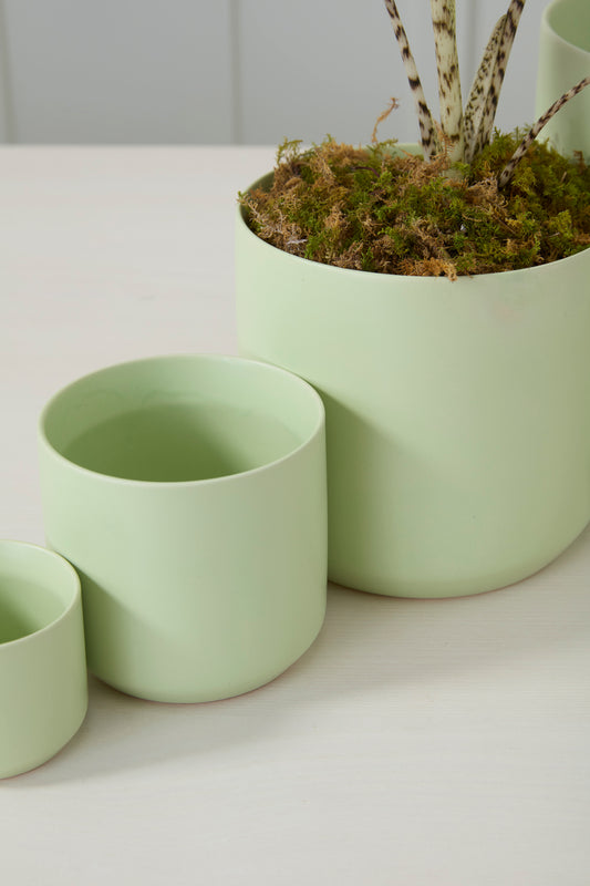 Light Green Kendall Pot Set of 8 By Accent Decor | Planters, Troughs & Cachepots | Modishstore - 1
