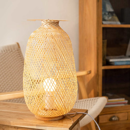 A Na - Bamboo Boho Table Lamp (14- 16 Inches) By Thaihome | Table Lamps | Modishstore