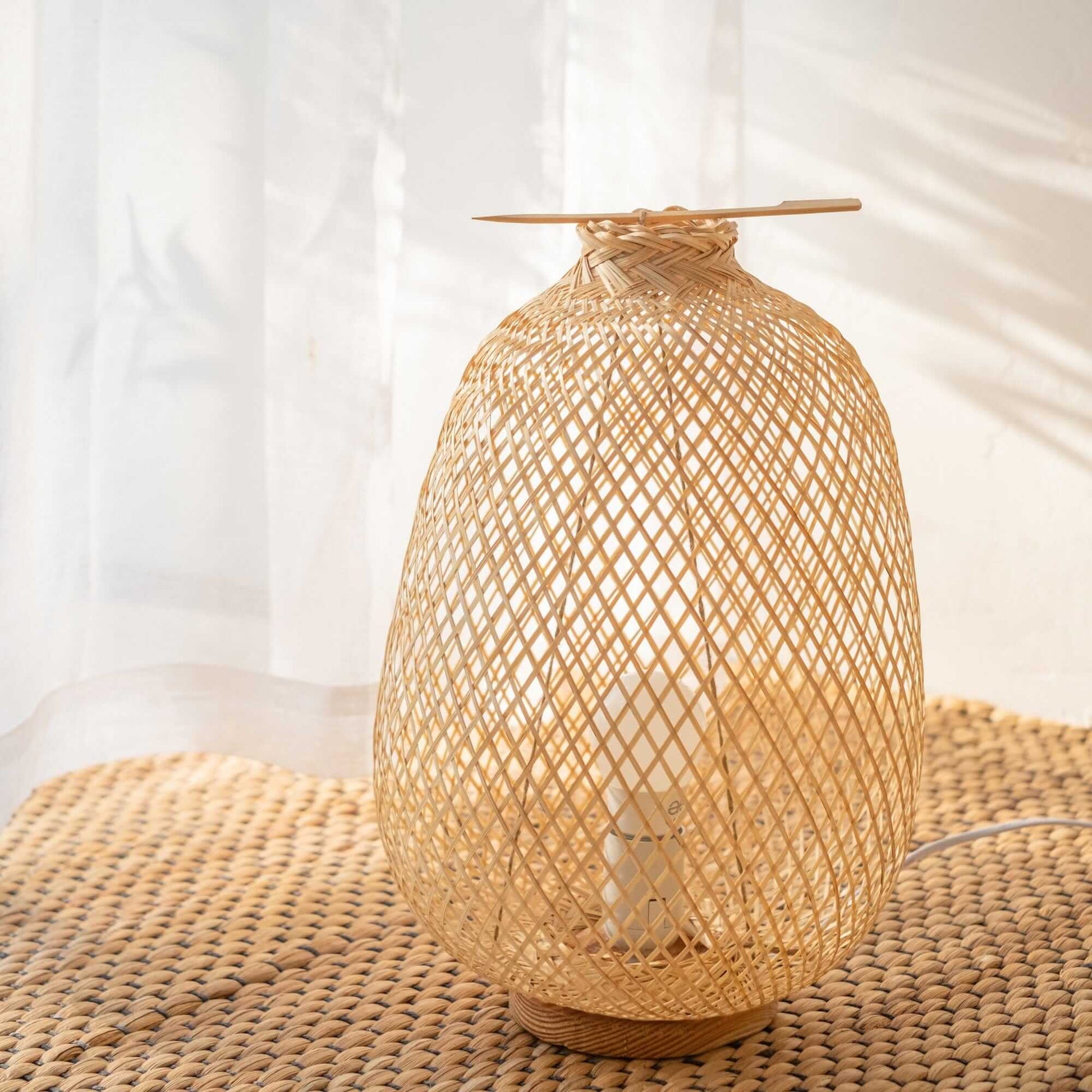 A Na - Bamboo Boho Table Lamp (14- 16 Inches) By Thaihome | Table Lamps | Modishstore - 3