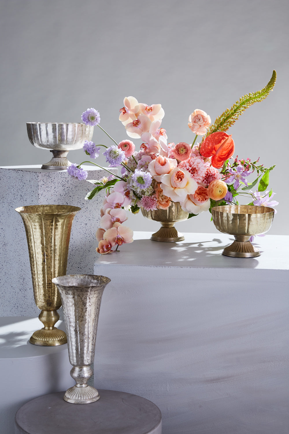 Lita Vase and Compote Set of 4 By Accent Decor | Vases | Modishstore - 1