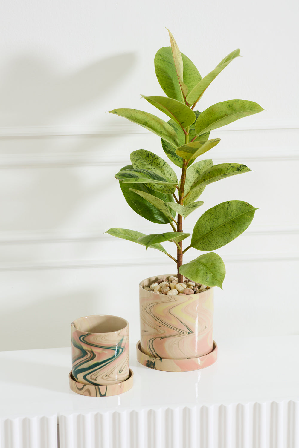 Melage Pot with Saucer Set of 4 By Accent Decor | Wall Decor | Modishstore - 3