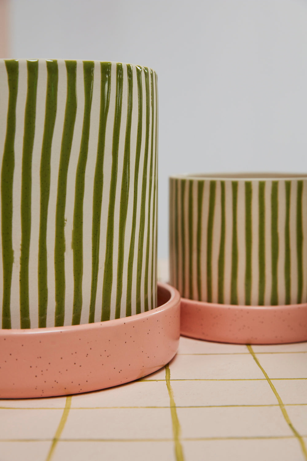 Melancia Pot with Saucer Set of 4 By Accent Decor | Planters, Troughs & Cachepots | Modishstore - 1