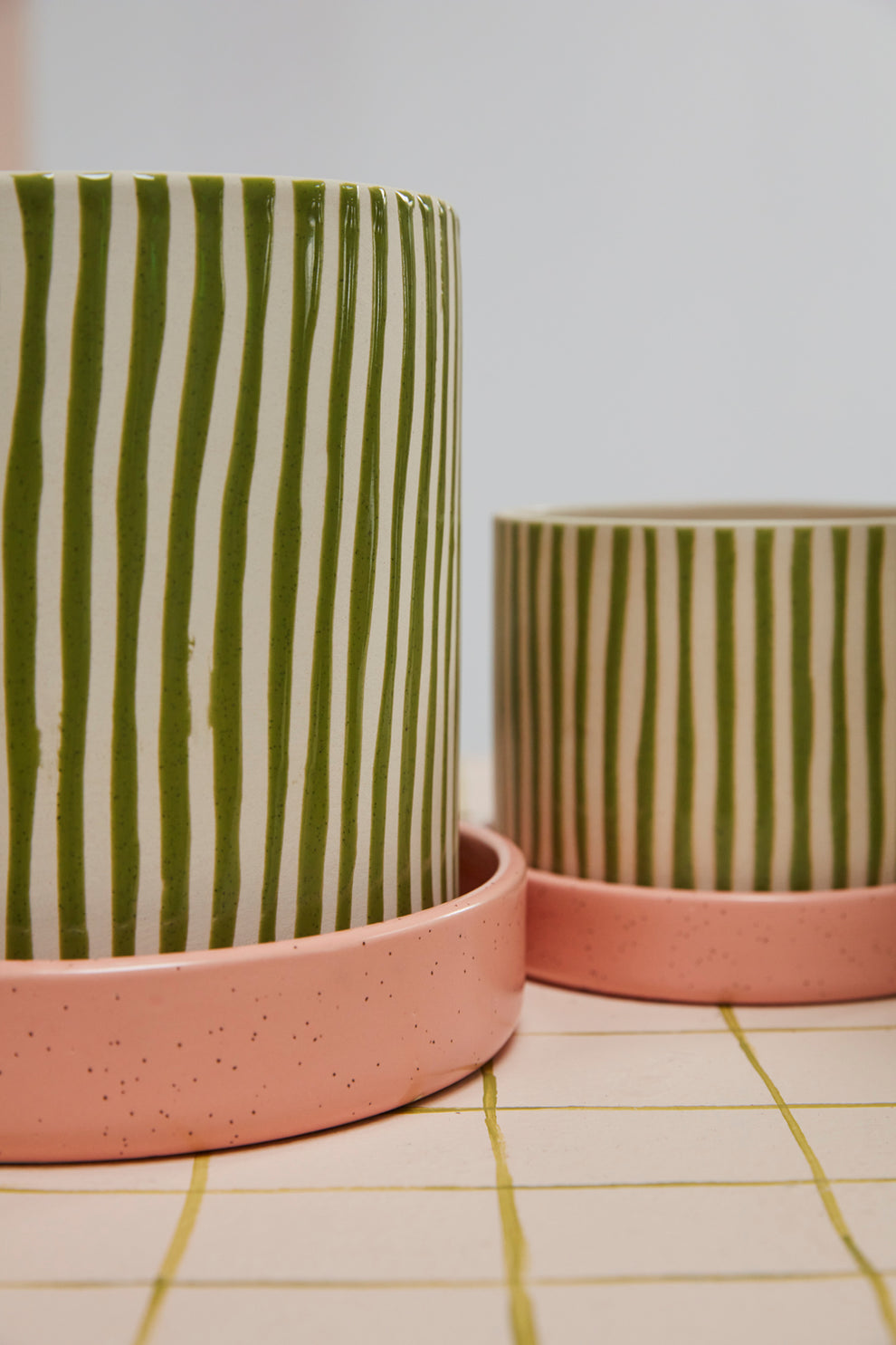 Melancia Pot with Saucer Set of 4 By Accent Decor | Planters, Troughs & Cachepots | Modishstore - 1