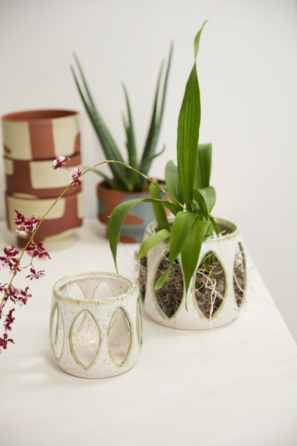 Minka Orchid Pot Set of 2 By Accent Decor | Planters, Troughs & Cachepots | Modishstore - 4