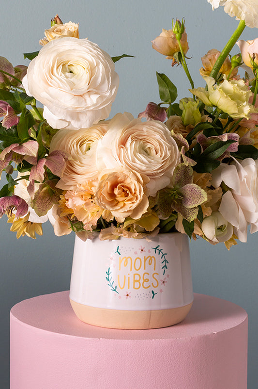 Mom Vibes Pot Set of 4 By Accent Decor | Planters, Troughs & Cachepots | Modishstore - 1