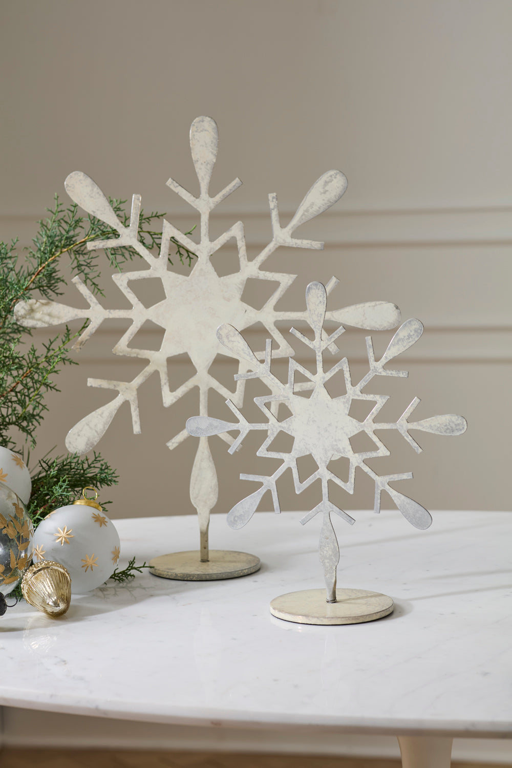 Moonlit Snowflake Stand Set of 2 By Accent Decor | Planters, Troughs & Cachepots | Modishstore - 5