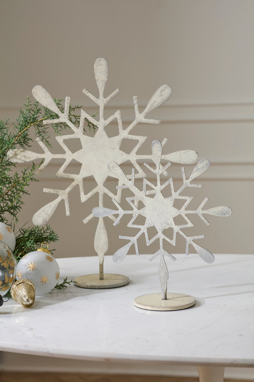 Moonlit Snowflake Stand Set of 2 By Accent Decor | Planters, Troughs & Cachepots | Modishstore - 5