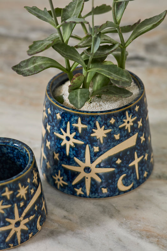 Night Sky Pot Set of 8 By Accent Decor | Planters, Troughs & Cachepots | Modishstore - 1