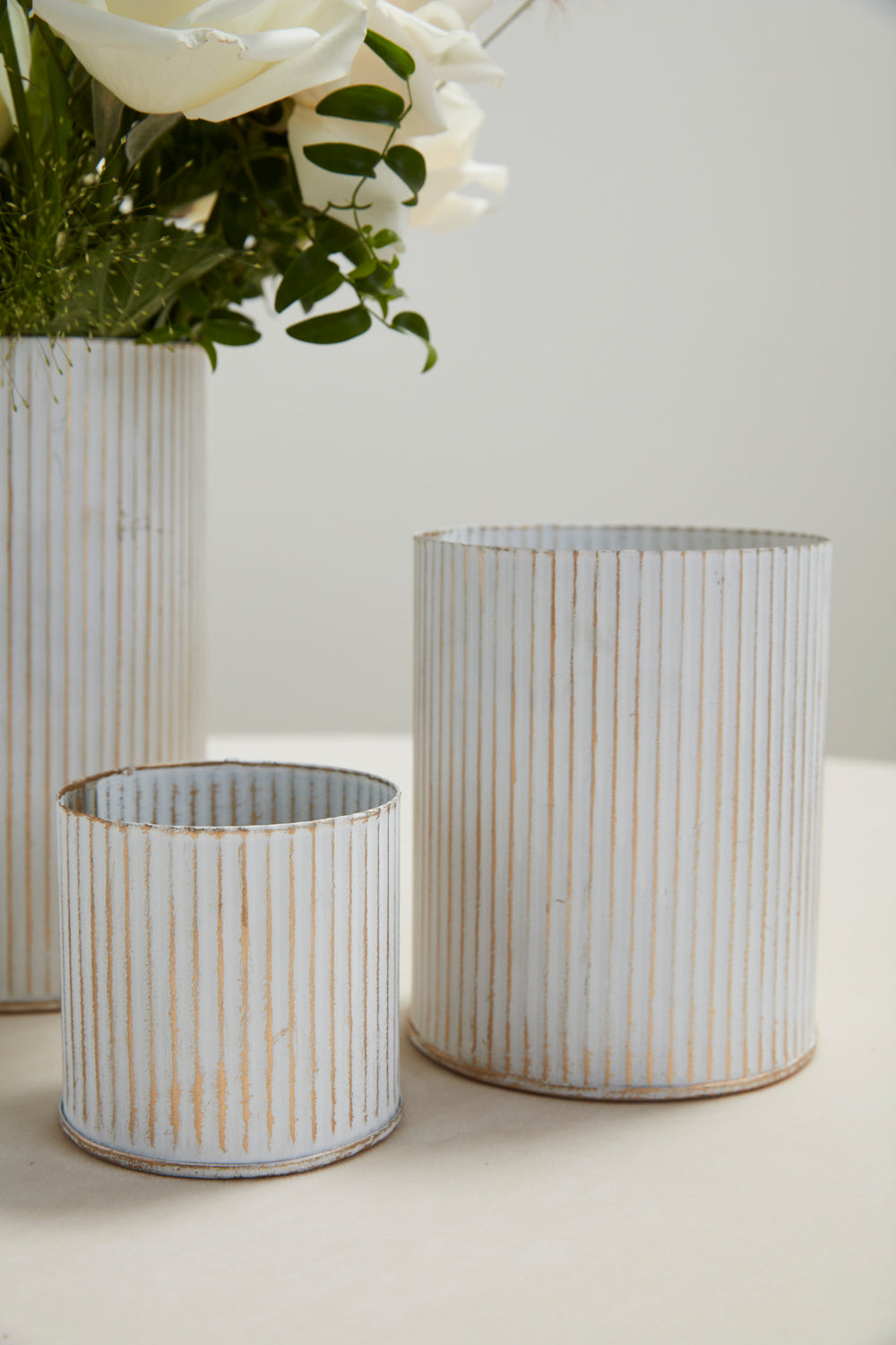 Whitewashed Norah Vase Set of 8 By Accent Decor | Vases | Modishstore - 1