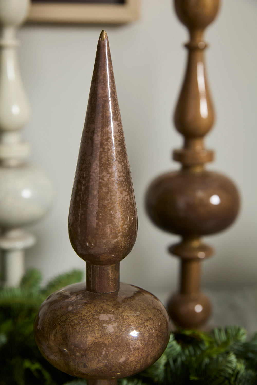 Nottingham Finial Set of 2 By Accent Decor | Planters, Troughs & Cachepots | Modishstore - 1