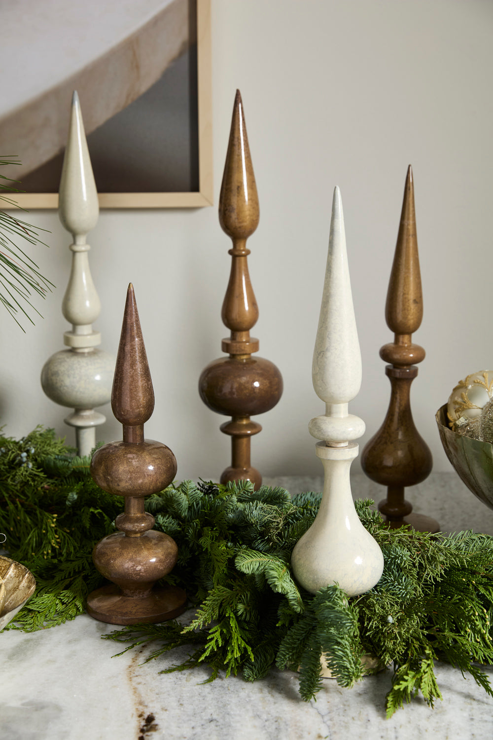 Nottingham Finial Set of 2 By Accent Decor | Planters, Troughs & Cachepots | Modishstore - 3