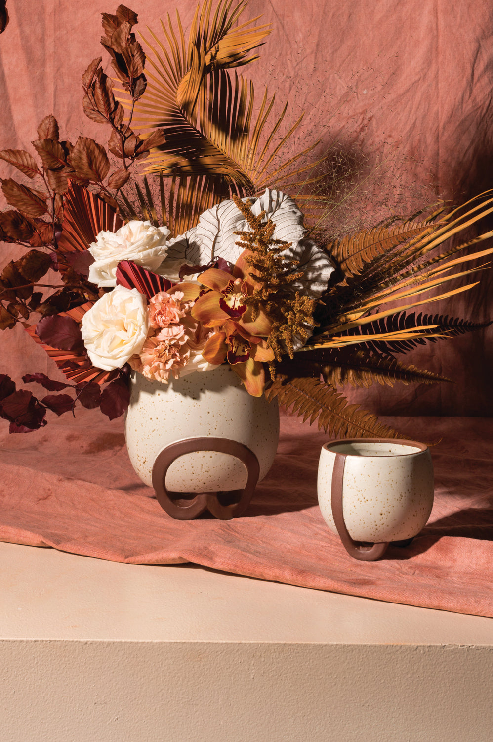 Omni Footed Pot Set of 4 By Accent Decor | Planters, Troughs & Cachepots | Modishstore - 1