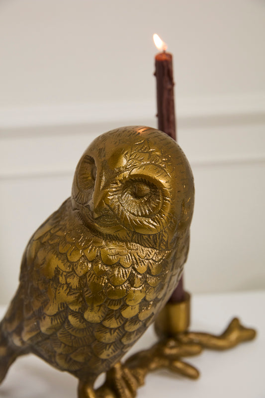 Owl's Watch Candleholder By Accent Decor | Candle Holders | Modishstore - 1