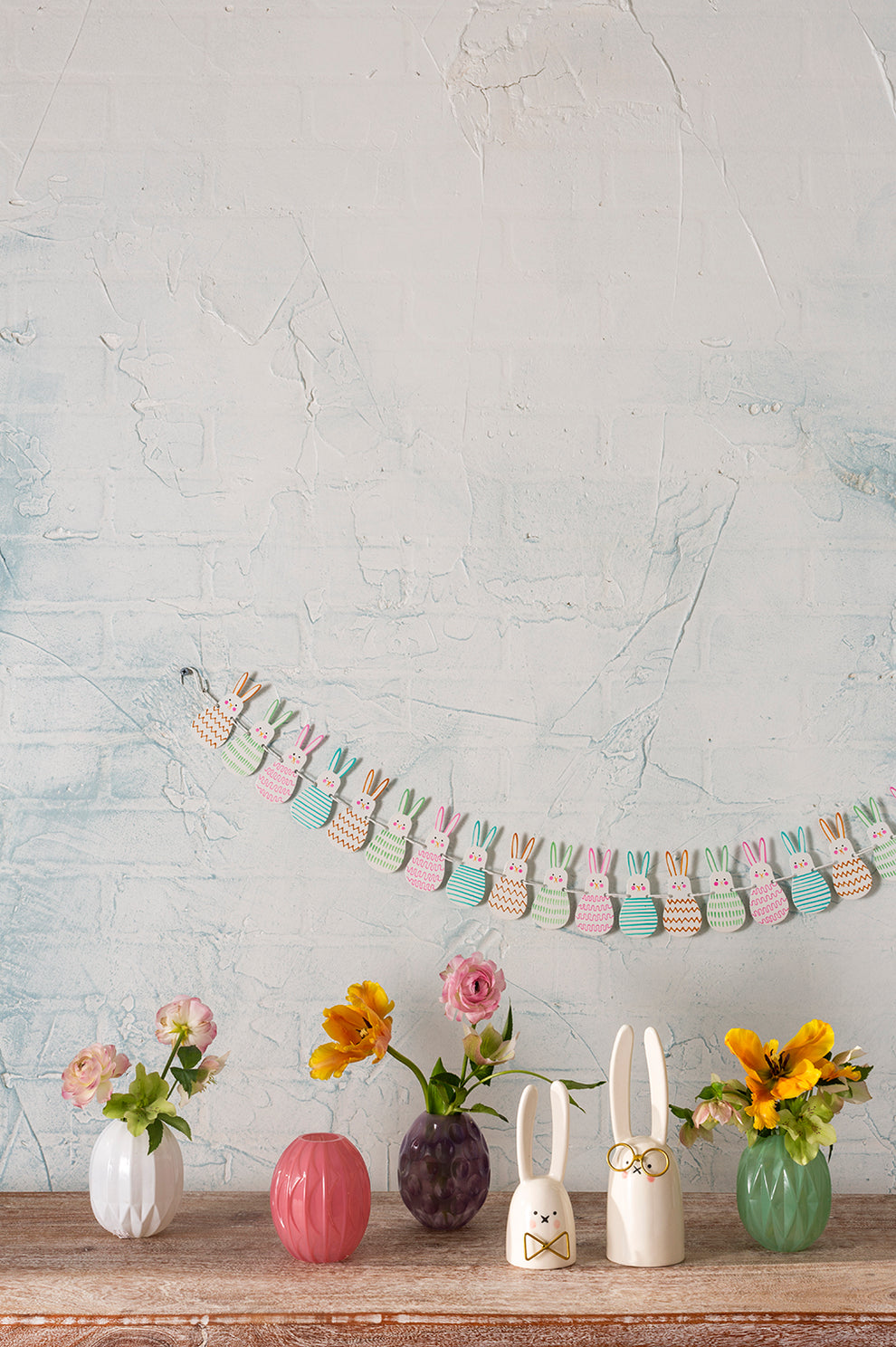 Pastel Bunny Garland Set of 2 By Accent Decor | Garland & Wreath | Modishstore - 3